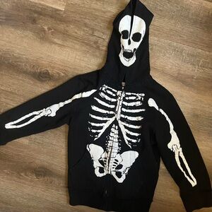 Black skeleton zip up hoodie